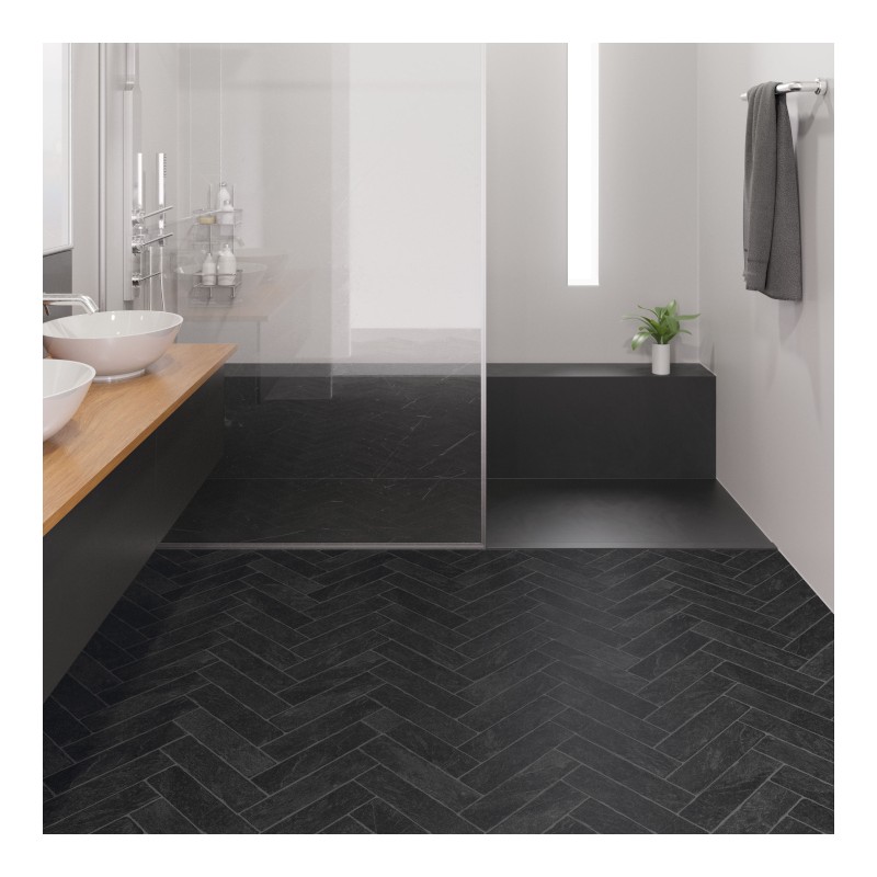 Panele podłogowe Faus Stone Effects Negro Herringbone S180130 AC6/8mm