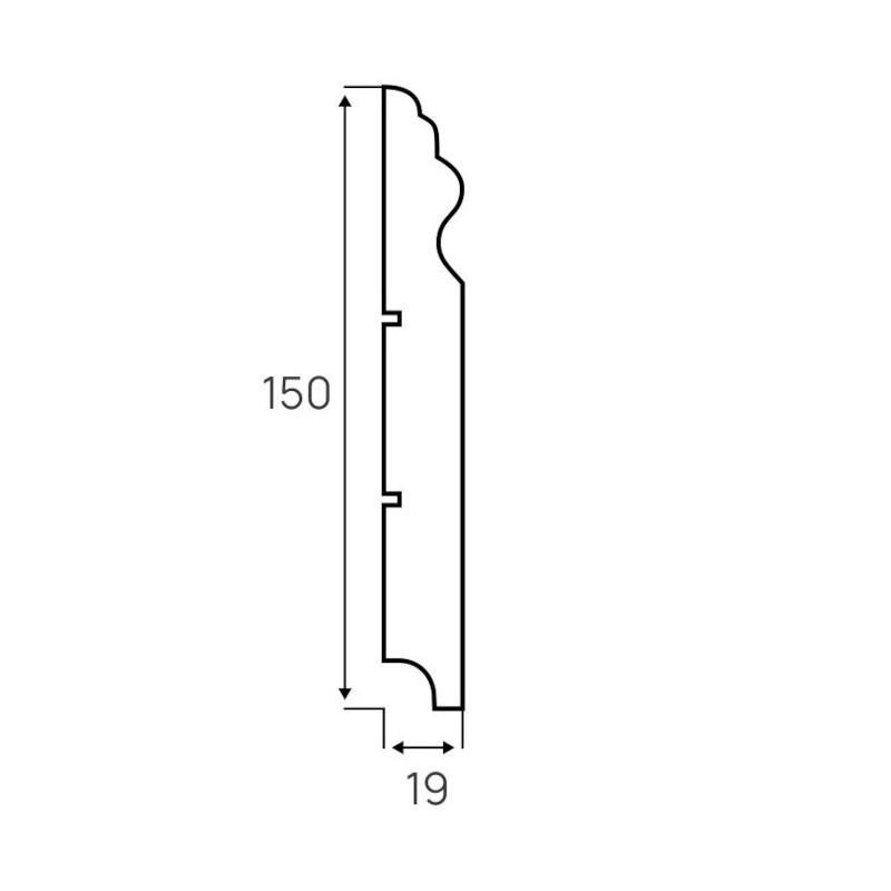 Listwa przypodłogowa Lagrus Luwr 150 150mm biała